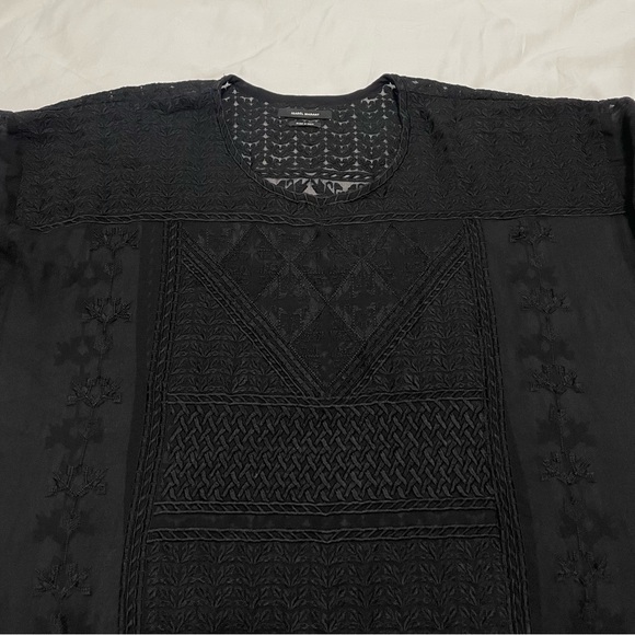 SOLD // Isabel Marant Embroidered Silk Dress Black Size 36 / Small - Picture 9 of 14